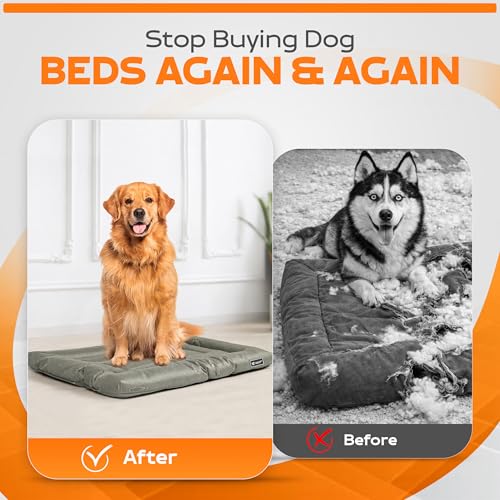Dog Crate Mat – Chew Resistant Dog Bed for Crate, Soft Yet Durable Crate Pad Chew Proof, Machine Washable Dog Bed for Chewers, Multiple Sizes (Xtra-Large) - size: X-Large