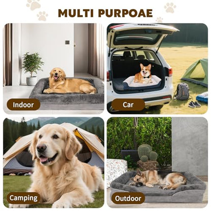 Orthopedic Dog Bed for Medium and Large Dogs - Waterproof Dog Sofa with Removable Washable Cover and Egg Crate Foam Comfort Pet Sleeping Mat, Pet Bed Couch with Zipper and Non-Slip Bottom
