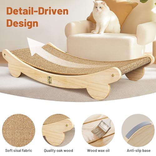 Ordora Extra Large Cat Scratcher: 31.5 inch Cat Scratch Pad&Bed Lounge for Indoor Cats - Modern Cats Furniture for Scratching and Resting - size: Extra Large scratcher