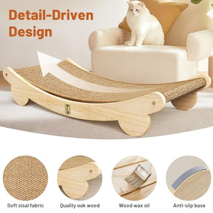 Ordora Extra Large Cat Scratcher: 31.5 inch Cat Scratch Pad&Bed Lounge for Indoor Cats - Modern Cats Furniture for Scratching and Resting - size: Extra Large scratcher