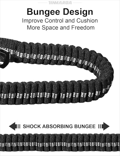 Heavy Duty Dog Leash, 4-6FT Shock Absorbing Dog Leashes with Traffic Handle and Comfortable Padded Handles, Advanced Easy Metal Clip, No Pull Reflective Leash for Medium Large Dogs that Pull (Black) - color: Black