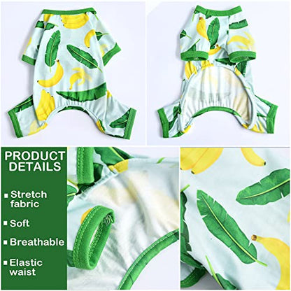 Dog Pajamas for Small Dogs, Soft Thin Pjs Jammies Cat Doggie, Summer Pet Cute Puppy Clothes Outfits Dogs Boy Girl(Banana,S) - color: Banana, size: Small (Chest 14.2 in)