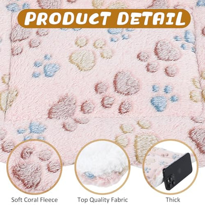 Tuanse 4 Pack Ultra Soft Dog Cat Bed Mat Small Animal Guinea Pig Bed with Cute Print Reversible Fleece Dog Crate Kennel Pad Cozy Washable Thickened Hamster Pet Beds Mat(13 x 10 Inches,Light Brown) - color: as shown on the picture, size: 13 x 10 Inches
