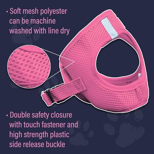 Doggie Design Dog Harness - No Choke Dog Harness, Dog Vest, Mesh Polyester, Pet Harness, Simple Step in and Go Design, Harness for Dog - Candy Pink, XL - color: Candy Pink, size: X-Large