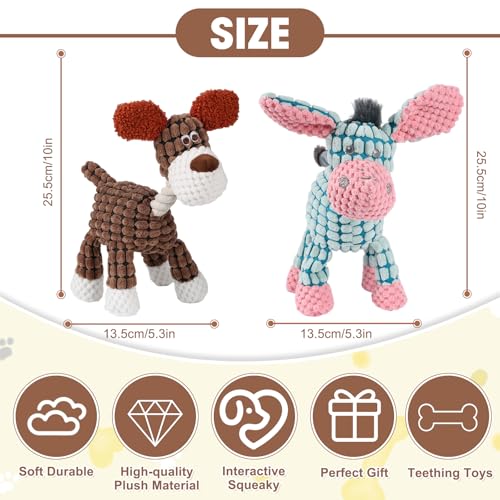 Indestructible Dog Toys,New Dog Toys for Aggressive Chewers,Squeaky Durable Chew Toy for Indoor Pups Teething,Puppy Teething Toys (Blue Donkey) - color: Blue Donkey