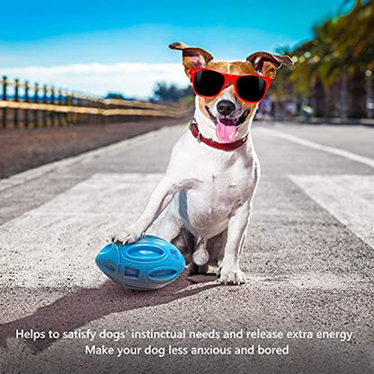 EASTBLUE Squeaky Dog Toys for Aggressive Chewers: Rubber Puppy Chew Ball with Squeaker, Almost Indestructible and Durable Pet Toy for Medium and Large Breed - color: Blue