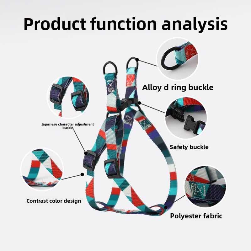 Dog Harness for Small Dogs (S, 8-22 lbs), Soft & Adjustable Escape Proof Pet Harness for Walking, Training, Hiking, Outdoor Activities
