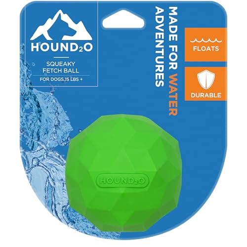 Dog Toys | Squeaky Fetch Ball for Dogs | Bright Green Floating Outdoor Dog Ball with Squeaker - color: Green