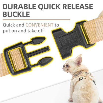 PUPTECK Soft Mesh Dog Harness Small Sized and Leash Set Pet Puppy Cat Comfort Padded Vest No Pull Harnesses, Beige, XS - color: Beige, size: XS (NECK: 10", CHEST: 10"-14")