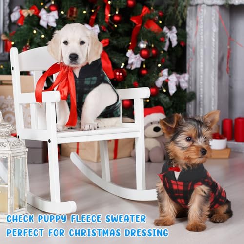 Reginary 10 Pack Small Dog Sweaters Fleece Pet Dog Clothes with Leash Ring Soft Warm Winter Puppy Plaid Shirt(Stylish) - size: Small,3.3-5.5 lb, style: Stylish