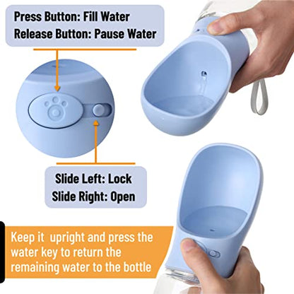 Mr. Pen- Portable Dog Water Bottle, 19 oz, Large, Leak Proof Puppy Water Dispenser with Drinking Feeder for Pets, Outdoor Walking, Hiking, Travel, Not Dishwasher Safe - color: Blue