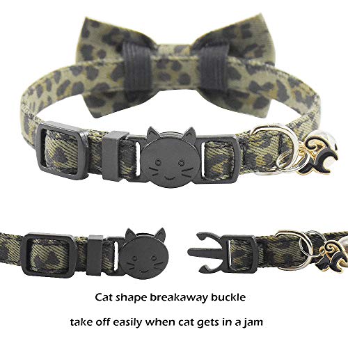 Bowtie Cat Collars Breakaway with Bell, Adjustable Cute Kitty Collars Safety Buckle Kitten Collar for Cat Puppy 7.5-11in (17) - color: 17