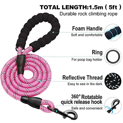 haapaw Dog Harness with Leash Set, No Pull Adjustable Reflective Step-in Puppy Harness with Thickened Padded Vest for Extra-Small/Small Medium Dogs - color: Blue / Pink, size: M