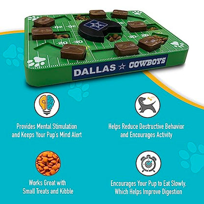 Pets First NFL Dallas Cowboys Puzzle Toy, Puzzle Treat Dog Toy, Interactive Dog Treat Toy, Dog Puzzle - color: DALLAS COWBOYS, size: Standard