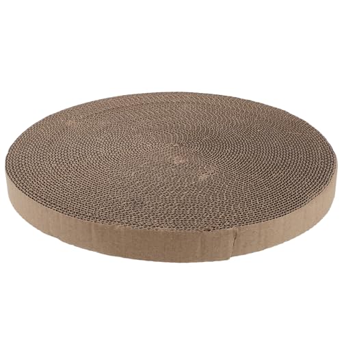 PRETYZOOM Replaceable Cat Scratching Pad Refill, Round Corrugated Cardboard Scratch Board, Reusable Indoor Cat Scratcher for Kitten Furniture Protection