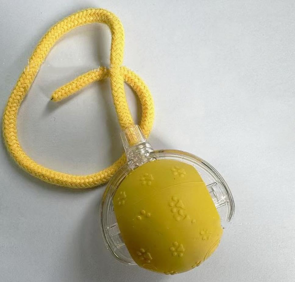 PetScope Interactive pet Toy Ball with Motion Sensor, Rechargeable, 3 Speed Modes, LED Lights, Bird Sound Effects, (Yellow) - color: Yellow