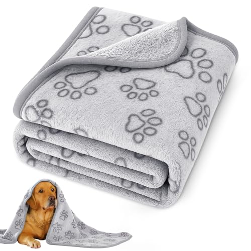 41" x 30" Dog Blankets for Medium Dogs, Cat, Premium Soft Dog Blankets for Small Dog Washable, Puppy Blanket Dogs Essentials for Puppies (Grey) - color: Grey, size: 41" x 30"