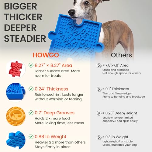 Puzzle Slow Feeder Lick Mat for Dogs and Cats, 38+ Suction Cups|Non-Slip Heavy Duty Maze Enrichment Blow BPA-Free Silicone|Reduce Boredom Anxiety Free Combination (2PCs, Blue&Yellow) - color: 2 Blue Yellow
