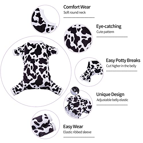 CuteBone Dog Pajamas Costumes Fleece Pet Clothes Puppy Onesie Winter Holiday Cute Cat Jammies Keep Your Pet Warm in the Cold Weather P222XS - color: A07-Cow, size: X-Small