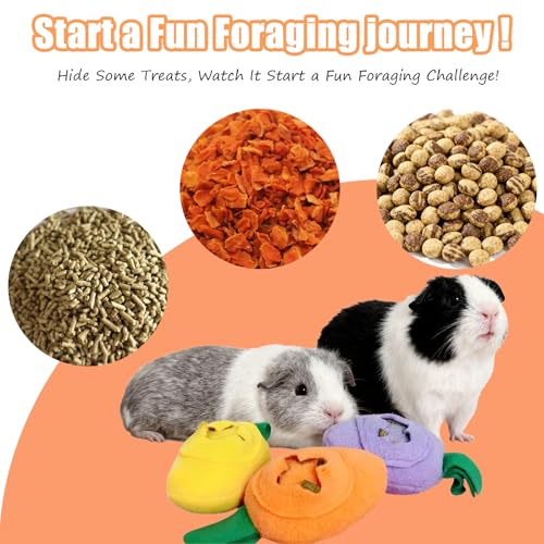 Hamiledyi Guinea Pig Toys Rabbit Foraging Enrichment Toy Slow Feeder Food Hide Puzzle Toys Boredom Relief and Foraging Fun (3 Pieces) - size: 3 Pieces