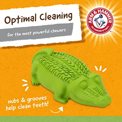 Arm & Hammer for Pets Super Treadz Gator Chew Toy - Best Chew Toys Reduce Plaque & Tartar Buildup Without Brushing - for Dogs up to 35 Lbs (Pack of 12) - size: Large (Pack of 12), style: Gator