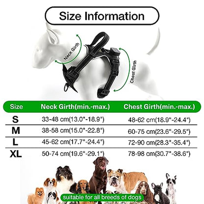 Light Up Dog Harness - No Pull Led Dog Harness Rechargeable Adjustable Lighted Dog Vest Harness for Small Medium Large Dogs - color: Black-Green, size: S