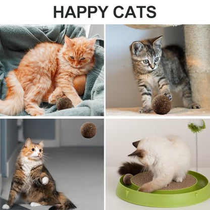 Natural Catnip Toys for Indoor Cats Interactive Cat Nip Balls, 5Pcs, 2 Catnip, 2 Silvervine, and 1 Gall Fruit Ball - size: 5 Pack, style: Catnip Ball