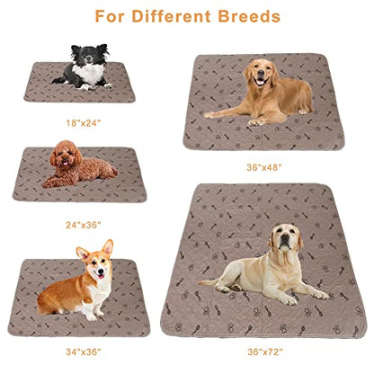Peepeego 2Pack Pee Pads for Dogs Reusable+Free Dog Comb, Waterproof Rug 36"x72", Absorbent Dog Pads Washable, Non Slip - size: 2Pack 36x72