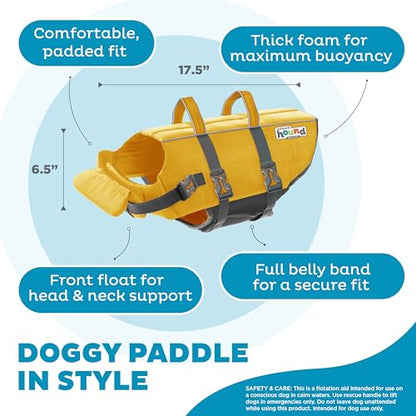 Outward Hound Granby Splash Yellow Dog Life Jacket, Large - color: Yellow, size: Large (Chest Girth: 28"-32")
