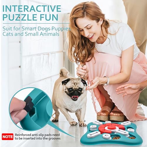 PETSTA Dog Puzzle Toys, Treat Dispensing Dog Enrichment Toys for IQ Training and Brain Stimulation, Interactive Mentally Stimulating Toys as Gifts for Puppies, Cats, Dogs - color: Green