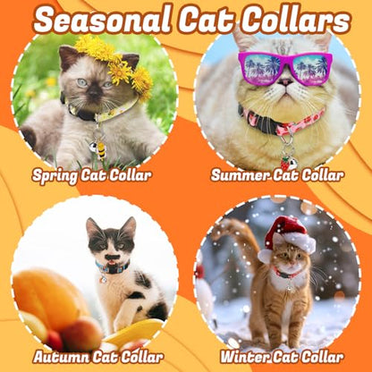 18 Pcs Holiday Cat Collars 4th of July Cat Collars Breakaway with Bell Adjustable Kitten Collar with Plastic Buckle for Holiday Pet Cat Costume,Multicolor - color: Multicolor
