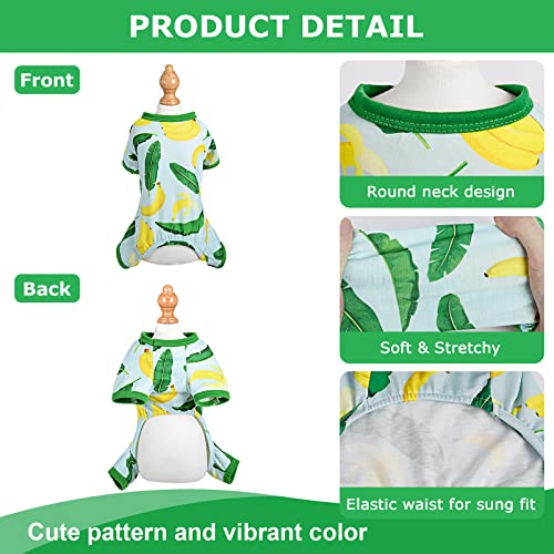 Dog Pajamas Pjs Spring Summer Dog Clothes for Small Dogs Girl - Boy - Medium Size Dogs, Soft Stretchy Puppy Clothes Doggie Onesies Cat Pet Jammies Outfit (Banana, Medium) - color: Banana, size: Medium(6-9lb )