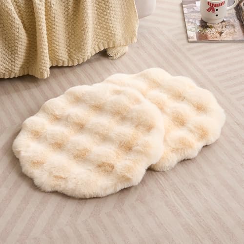 SHENGOCASE Pet Cushion Pad, Faux Fur Dog Cat Kneading Pillow, Crate Bed Insert, 16 Inches, 2-Pack - color: Beige, size: 16"