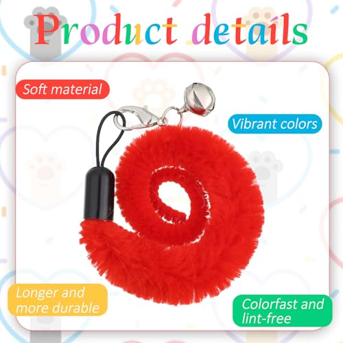 10 PCS Cat Worm Toy Including Worm & Little Fish, Interactive Cat Wand Toy Retractable Cats Wand Attachment Fuzzy Worms Toys Cats Fishing Pole Toys with Wands Replacement Rope for Play Exercise