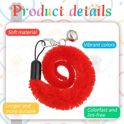 10 PCS Cat Worm Toy Including Worm & Little Fish, Interactive Cat Wand Toy Retractable Cats Wand Attachment Fuzzy Worms Toys Cats Fishing Pole Toys with Wands Replacement Rope for Play Exercise