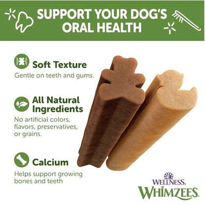 Wellness WHIMZEES Puppy Natural Dog Dental Treat, Chews, Freshens Breath, Extra-Small/Small Size, 7.9 oz Bag, 30 Count - size: 30 Count (Pack of 1)
