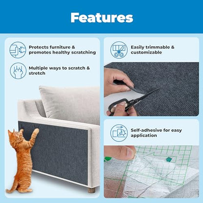 Best Pet Supplies Catify Cat Scratcher, Fun Interactive Scratchers, Posts, Poles, Claw Safe, Furniture Saver Indoor Play Support Natural Cat Behaviors Heavy Duty - Gray, 39.4 x 15.8 - color: Gray Mat - 39.4 x 15.8"