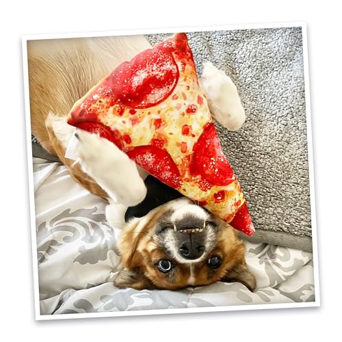 Doggijuana Refillable Juananip Toy Bundle | Pizza Bundle | Funny Dog Toy Plush with Catnip and Refill | Calming Aid for Dogs | Interactive Chew Toy for Play - style: Pizza