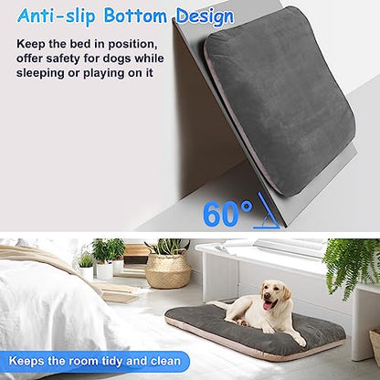 Super Soft Medium Dog Bed, 32 Inches Orthopedic Foam Pet Beds with Anti Slip Bottom, Dog Sleeping Mattress with Removable and Washable Cover, Grey M,32'' X 24'' X 3'' - color: Grey, size: 32.0"L x 24.0"W x 3.0"Th