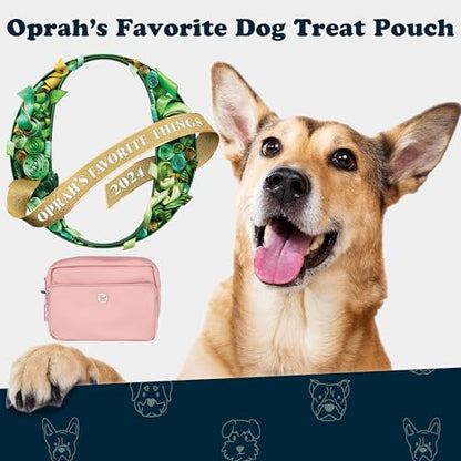 Puppington 3-in-1 Crossbody Dog Treat Pouch for Pet Training - Compostable Poop Bags, Built-In Poop Bag Dispenser, Slow-Feeding Travel Dog Bowl & Reflective Leash - Dog Walking Bag (Blush Pink) - color: Blush Pink
