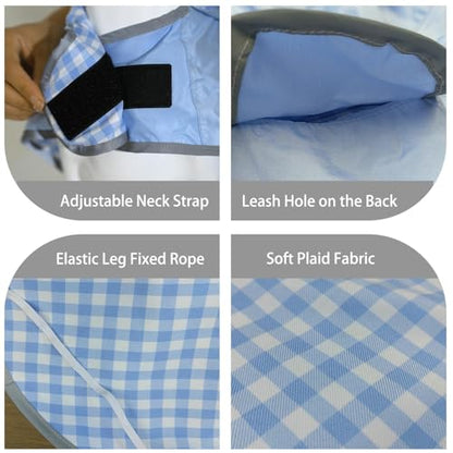 Dog Raincoat Reversible,Waterproof Dog Rain Coat Hooded Slicker Poncho with Reflective Strip, Plaid Double Layer Rain Jacket for Small Medium Large Dogs (Light Blue, X-Small(4-9lb)) - color: Light Blue, size: X-Small(4-9lb)