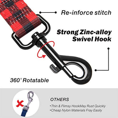PoyPet 5 Feet Dog Leash with Padded Handle for Small Medium and Large Dogs(Checkered Red) - color: Checkered Red - 1 Handle