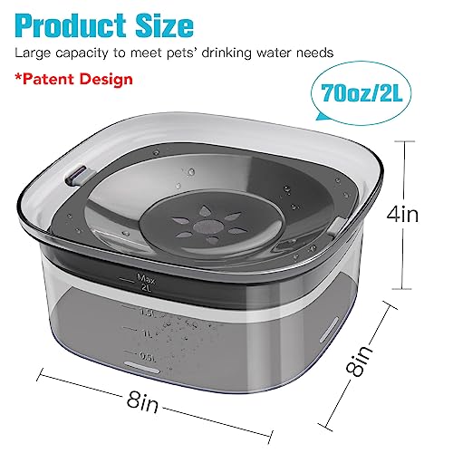 UPSKY 70oz Dog Water Bowl 2L No Spill Dog Bowls Large Capacity Spill Proof Slow Water Feeder, No Splash Dog Bowl Pet Water Dispenser Vehicle Carried Travel Slow Drinking Bowls for Messy Drinkers, Cats - color: C-Black, size: 2 L
