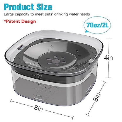 UPSKY 70oz Dog Water Bowl 2L No Spill Dog Bowls Large Capacity Spill Proof Slow Water Feeder, No Splash Dog Bowl Pet Water Dispenser Vehicle Carried Travel Slow Drinking Bowls for Messy Drinkers, Cats - color: C-Black, size: 2 L