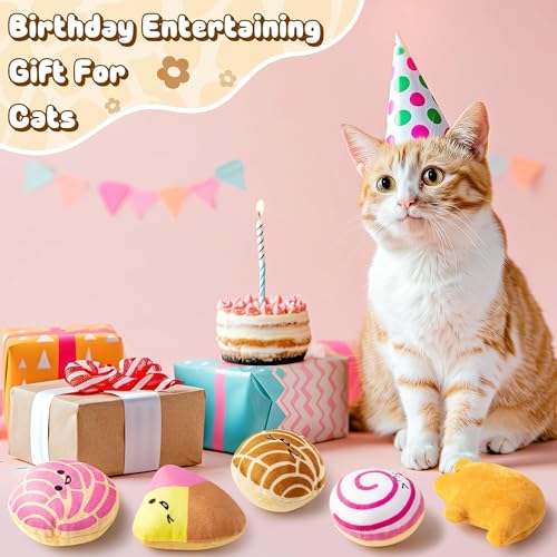 Mexican Catnip Stuffed Toys for Cats - 5Pcs Pet Days Mexican Concha Catnip Toys, Pan Dulce Toys for Cat Lovers Fiesta Gift Indoor Kitten Chew Bite Kick Non-Toxic Interactive Pet Supplies - style: Mexican Concha Cafecito Conchas Pan Dulce