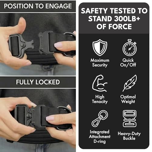 Spark Paws Tactical Dog Collar - Heavy Duty, Premium Quality, Thick and Durable for Large and Medium Dogs - Black - XS - 1" - color: Black, size: XS: 14"-19" [1" wide]
