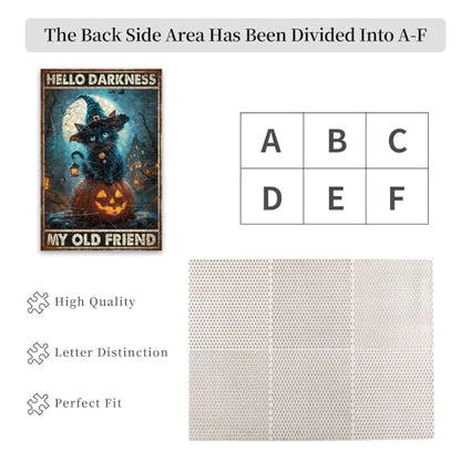 500 Pieces Jigsaw Puzzles for Adults, Hello Darkness My Old Friend Black Cat Halloween Art Puzzle, Stress Relief Logical Thinking Brain Teaser Puzzle 20.4x15 Inch - color: Wooden Puzzle12, size: 500 Piece pcs