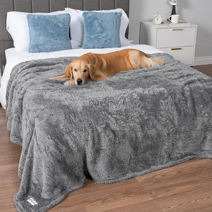 PETAMI Fluffy Fleece CAT and Dog Throw Blanket, Gray, X-Large - color: Gray, size: X-Large (60x80)