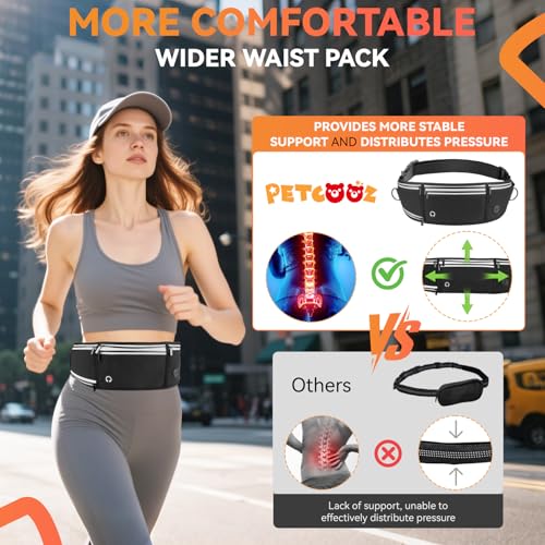 Hands Free Dog Leash with Waist Belt & Zipper Pouch, Heavy Duty Waist Leash for Running, Walking, Jogging and Hiking, Professional Tangle Free Reflective Control Lead for Large Medium Dogs - color: Waist Belt-Black