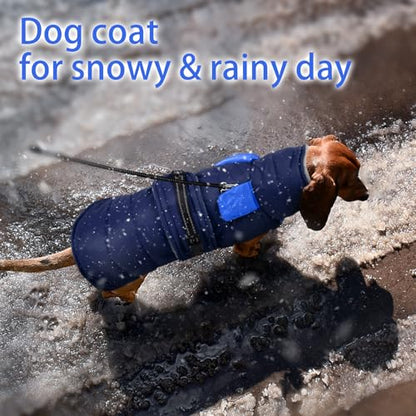 MIGOHI Waterproof Dog Winter Coat - Thick Dog Fleece Jacket with Reflective Strips, Warm Winter Snowsuit Sweater for Small Dogs,Machine Washable,French Bulldog,M,DarkBlue - color: DarkBlue, size: Medium